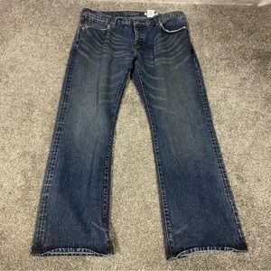 GAP 1969 Jeans Mens 36x30 Low Rise Boot Fit Blue Denim Made in Hong Kong Y2K
